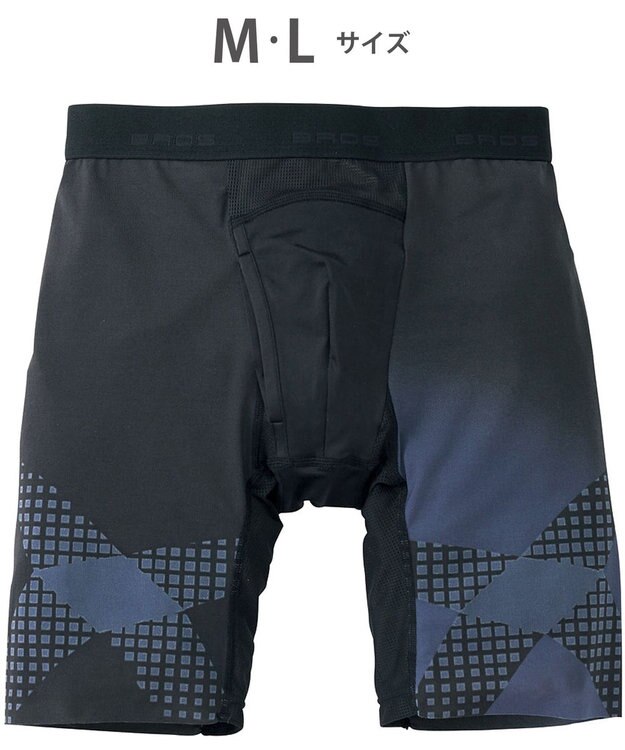 WACOAL MEN ボクサーパンツ【CROSSWALKER】はいて歩いてカロリー消費アップをめざそう！ムレ軽減設計 前開き スパッツ ロング丈 GX6007 /ブロス バイ ワコールメン コン