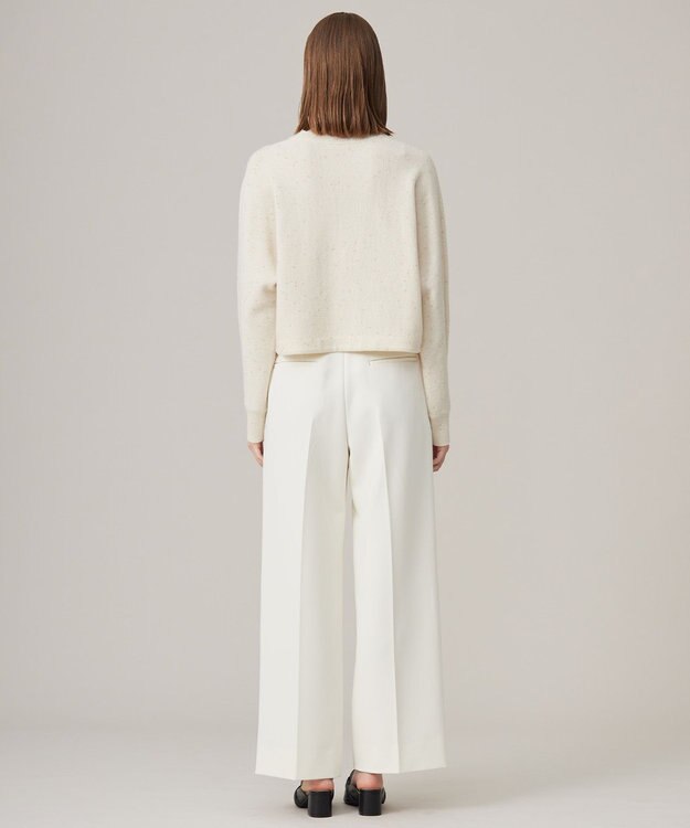 ICB 【洗える】ソフトカシミヤミックス ラメノットヤーンニット オフ系