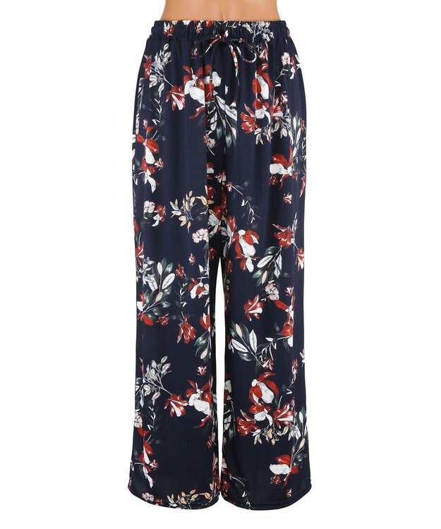 San-ai Resort（三愛水着楽園） 【SALE】ロングパンツセット水着　13L【Coral veil（コーラルヴェール）】 ネイビー