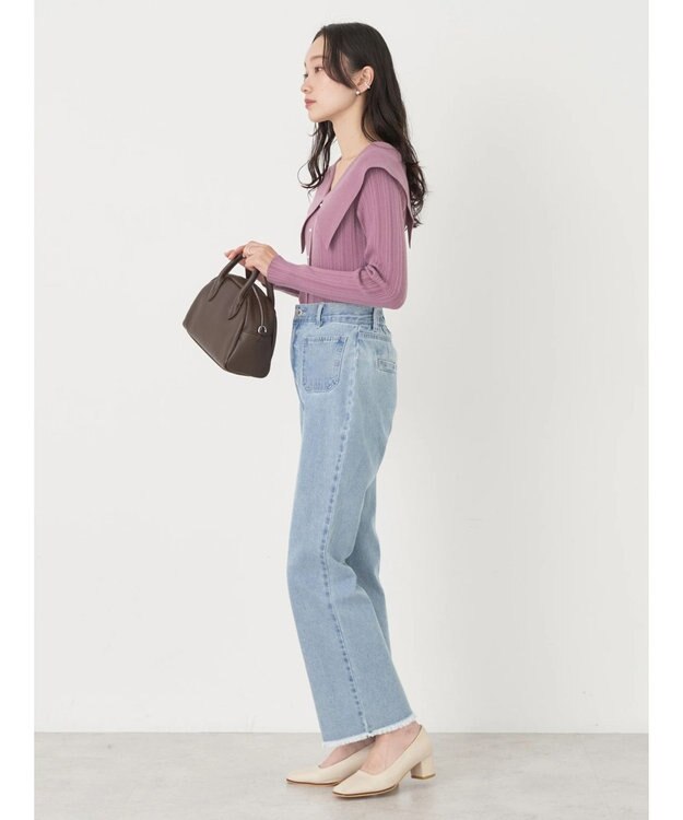 earth music&ecology ２ｗａｙビッグカラーニットプルオーバー Pink