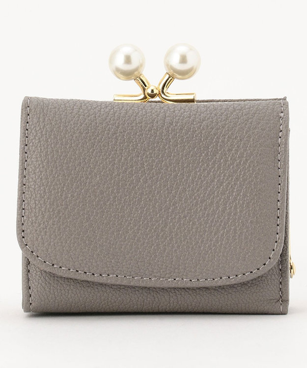 UNBILLION perche アクリル玉三つ折りミニサイフ グレー