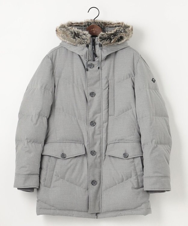 JOSEPH ABBOUD MOUNTAIN 【ECOファー/9ポケット/ホワイトグース/ユニセックス】ウールライクアウトドア ダウンコート ライトグレー系