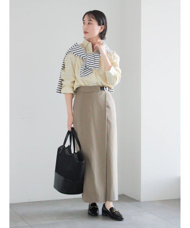 Te chichi ショルダー釦ボーダーカットソー ネイビー