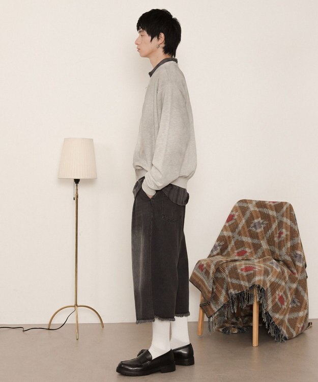 WEGO ブラストダブルZIPスウェットカーディガン 杢グレー