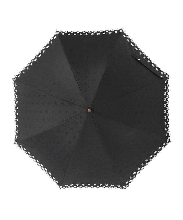 MOONBAT DAKS 晴雨兼用日傘 長傘 ドット ジャカード ボーラ刺繍 ブラック