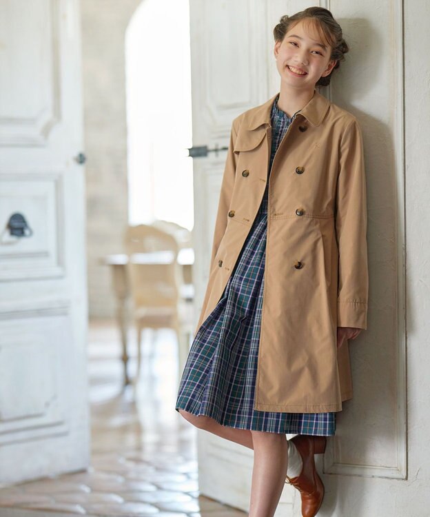 組曲 KIDS 【150-170㎝】【撥水】ブリティッシュ トレンチコート ベージュ系