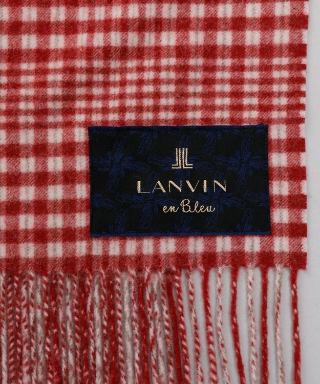 AURORA 【 LANVIN en Bleu （ランバン オン ブルー）】ウールチェックマフラー ワイン