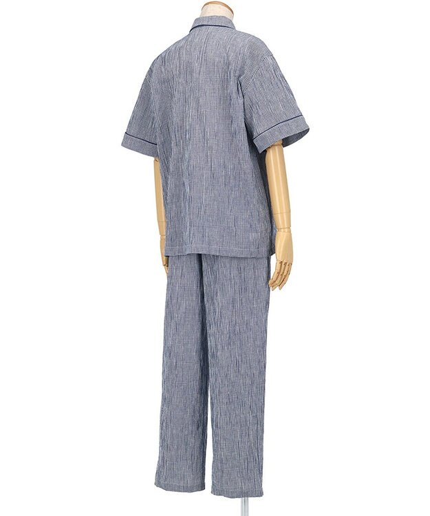 ワコール／睡眠科学 【メンズパジャマ】　5分袖　長ズボン　綿100%　楊柳素材　睡眠科学／ワコール　YGT139 コン