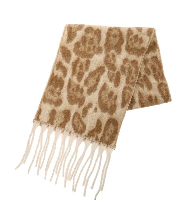 Green Parks ・レオパードマフラー Camel