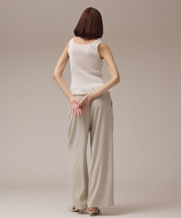 GRACE CONTINENTAL シアーフリルニットトップ ホワイト