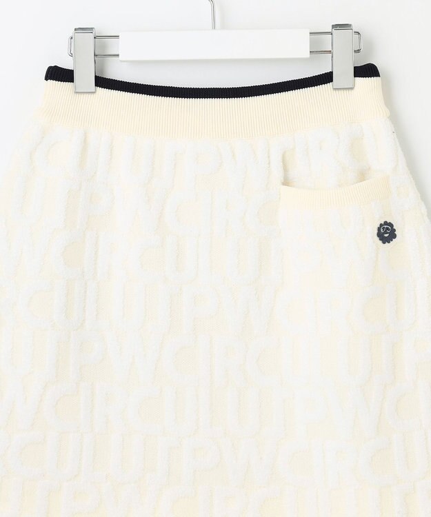 PW CIRCULUS 【WOMEN】【防風/蓄熱】総ロゴ ニット スカート ホワイト系