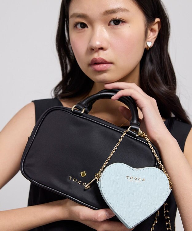 TOCCA 【八木アリサさん着用・ギフトにおすすめ！】WISH IN HEART CHARM POUCH チャームポーチ スカイブルー系