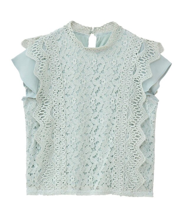 Green Parks ・Ｐｅｔｉｔ　Ｆｌｅｕｒ　フレンチレーシーブラウス Brown