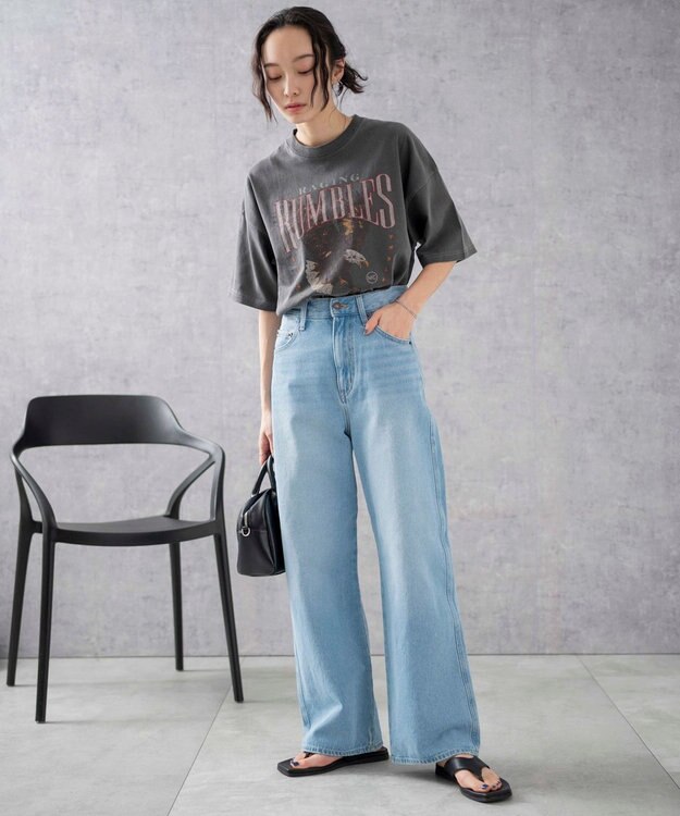 WEGO 【新色追加/美脚/XS～Lサイズ展開】ストレートデニムパンツ デニム淡色