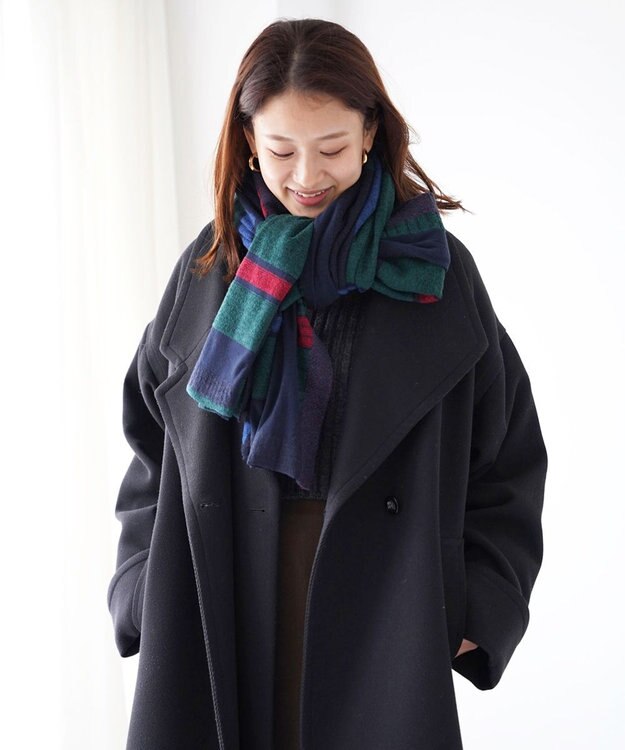 nitorito 【UNISEX】tanbo チェック柄 ストール navy