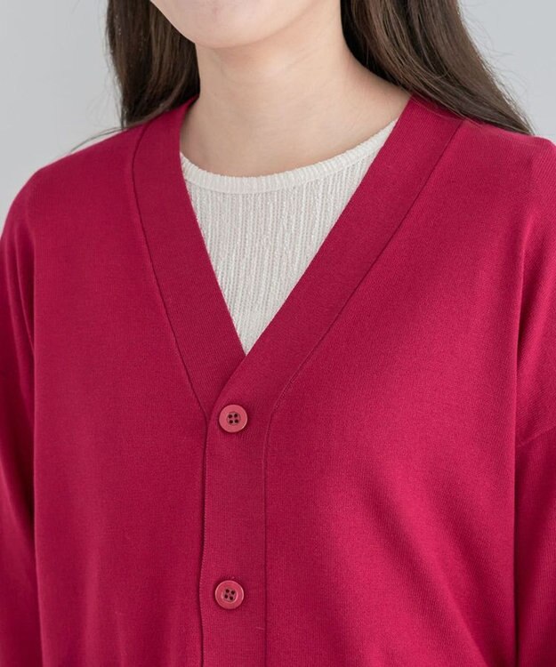 Green Parks 洗える　Ｖネックカーディガン Rose