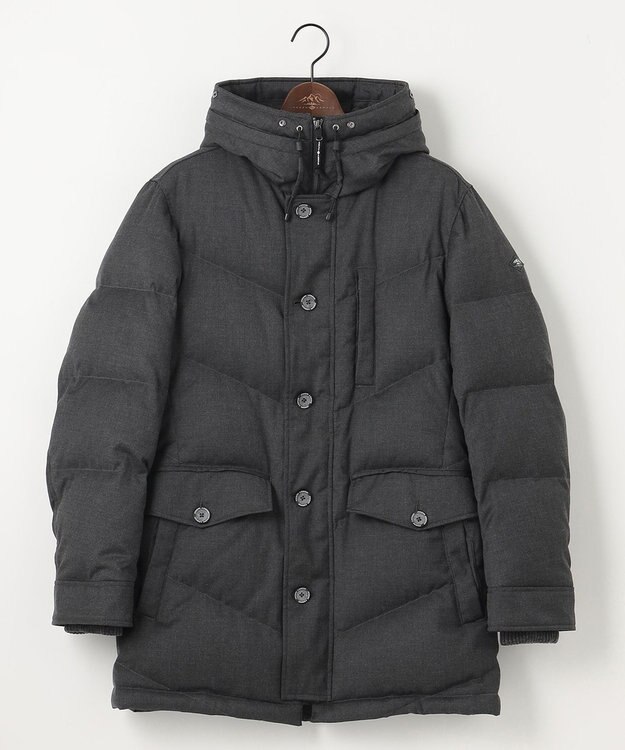 JOSEPH ABBOUD MOUNTAIN 【ECOファー/9ポケット/ホワイトグース/ユニセックス】ウールライクアウトドア ダウンコート グレー系