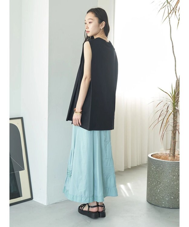 earth music&ecology ボクシーノースリーブチュニック Black