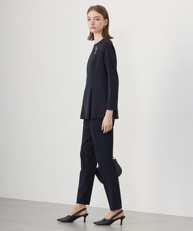 ICB L 【UVカット・防シワ・速乾・洗える】Fied タックデザインブラウス ネイビー系