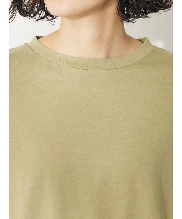 CRAFT STANDARD BOUTIQUE シルケット天竺　フロントギャザーＢＩＧ　Ｔｅｅ　Ｌ／Ｓ Light Khaki