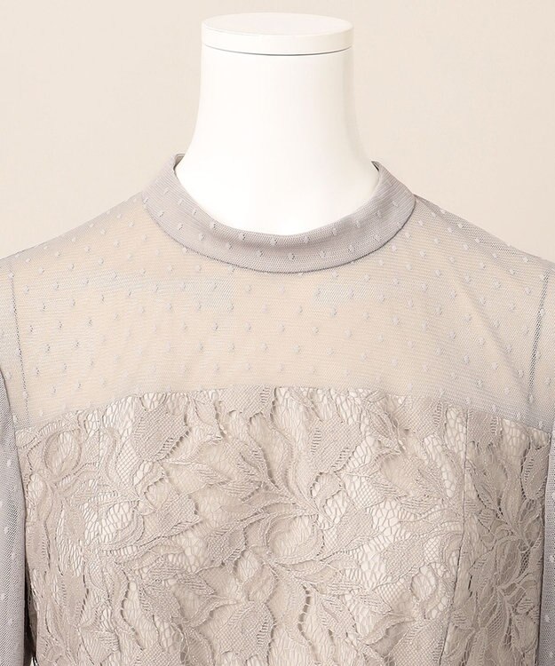 23区 【APPLAUDIR】レース 切替 ドレス グレージュ系