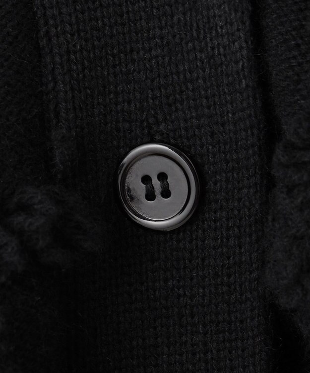 自由区 【カトリエムブーケ】Check frange フリンジカーディガン ブラック