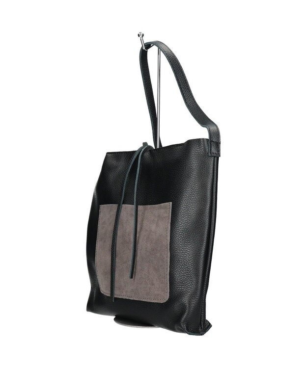 INTER-CHAUSSURES 【ANDREA CARDONE】ミディアムサイズレザートートバッグ ブラックコンビ