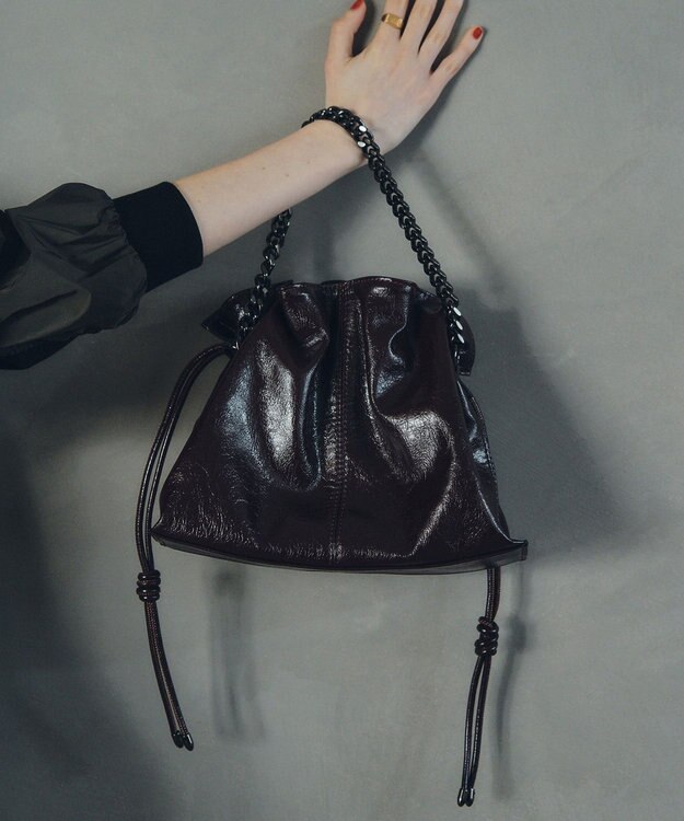 YECCA VECCA 2wayチェーンギャザーバッグ Bordeaux