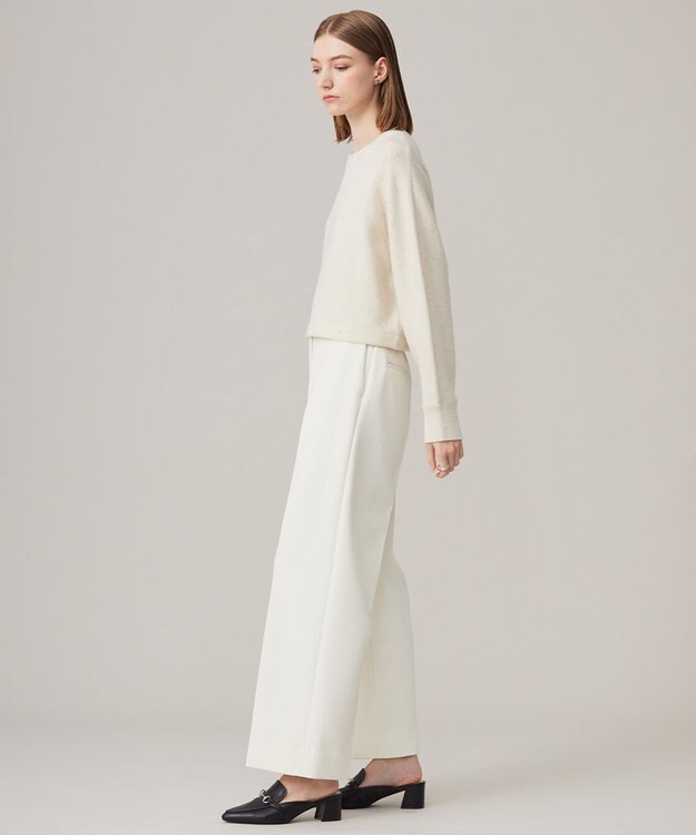 ICB 【洗える】ソフトカシミヤミックス ラメノットヤーンニット オフ系