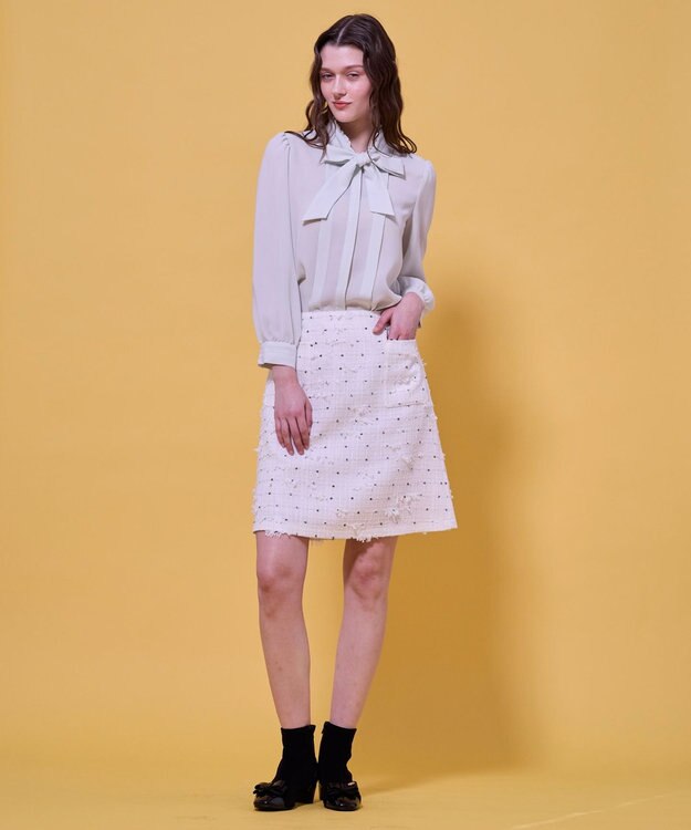 TOCCA PROMISE RIBBON ROSETTE ブラウス ライトグリーン系