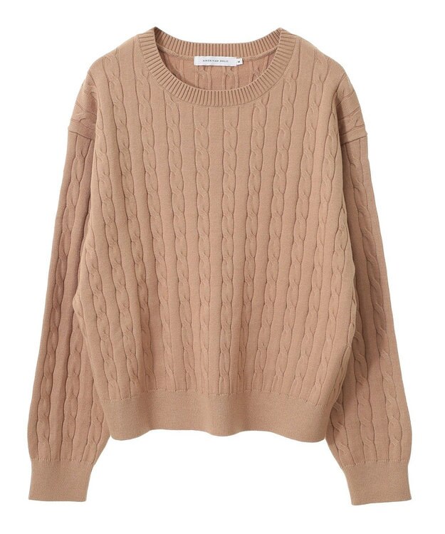 AMERICAN HOLIC バイパチケーブルニットプルオーバー Mocha