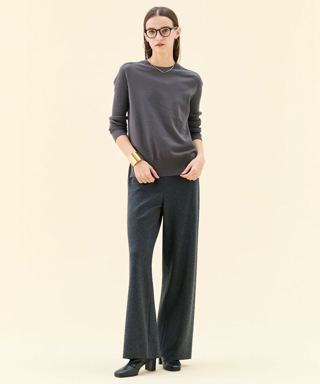 BEIGE， MONTAIGNE / イージーウエストウールワイドパンツ C.Gray