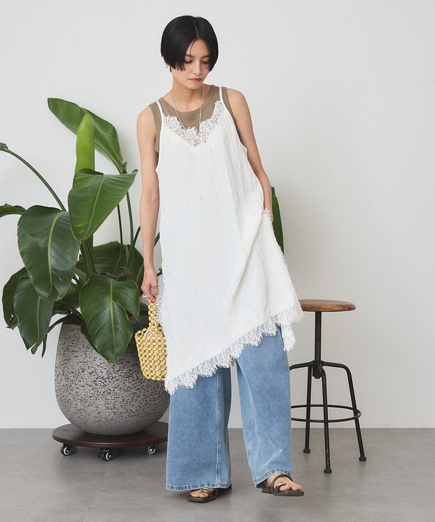 AMERICAN HOLIC ランジェリーレースキャミワンピース Ivory