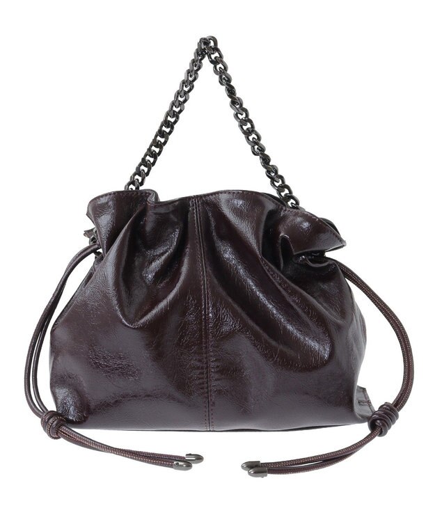 YECCA VECCA 2wayチェーンギャザーバッグ Bordeaux