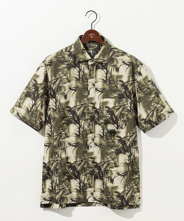 JOSEPH ABBOUD MOUNTAIN 【イタリア素材/軽量/撥水/ストレッチ】X-WAVEヤシパターン シャツ カーキ系6