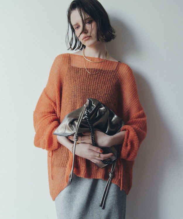 YECCA VECCA 2wayチェーンギャザーバッグ Dark Silver