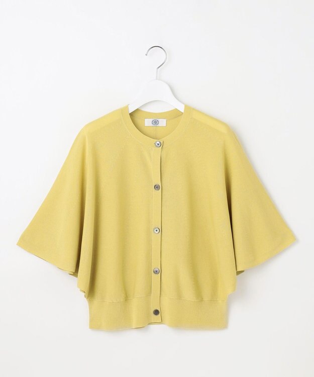 J.PRESS LADIES L 【洗える・抗菌防臭】COTTON ACETATE DRY バタフライスリーブ カーディガン ピスタチオ系