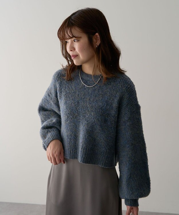 Green Parks ・ＥＬＥＮＣＡＲＥ　ＤＵＥ　ミックスシャギーニット Blue