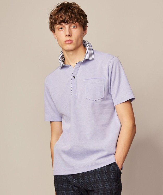 JOSEPH ABBOUD 【ギフトでも人気！オーガニックコットン使用】ダディ ポロシャツ ライラック系