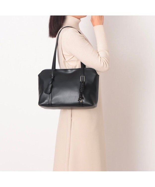 UNBILLION カシュカシュ cachecache / 結びチャーム付き2wayワイドトート ブラック