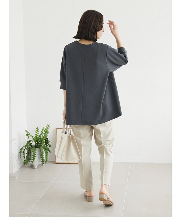 Green Parks ぽこぽこ７分袖カットプルオーバー Gray