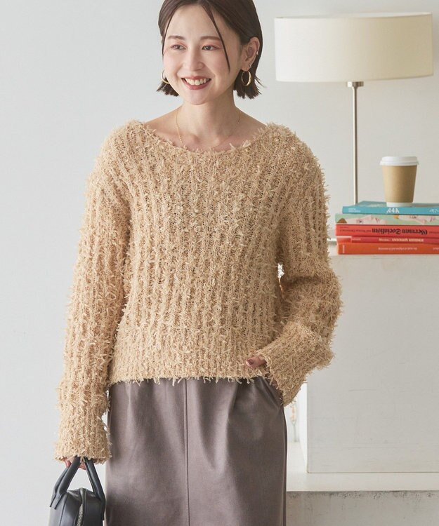 AMERICAN HOLIC リボンヤーンニットプルオーバー Beige