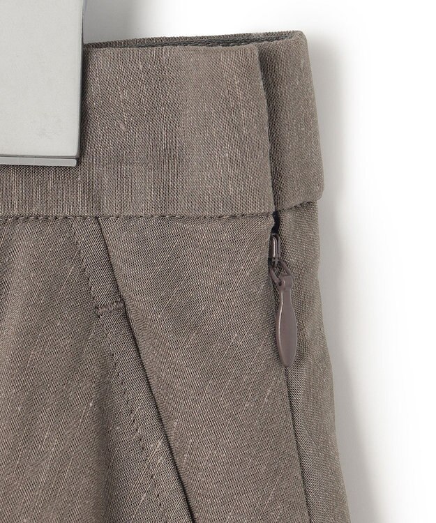 23区 【セットアップ対応】リネンレーヨンストレッチ フレア スカート ダークブラウン系