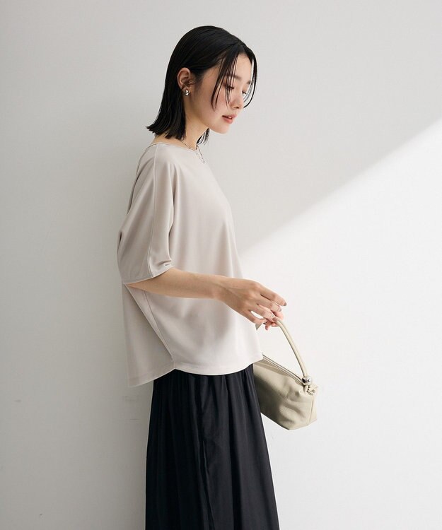 Green Parks マルチ機能バックデザインブラウス Gray Beige