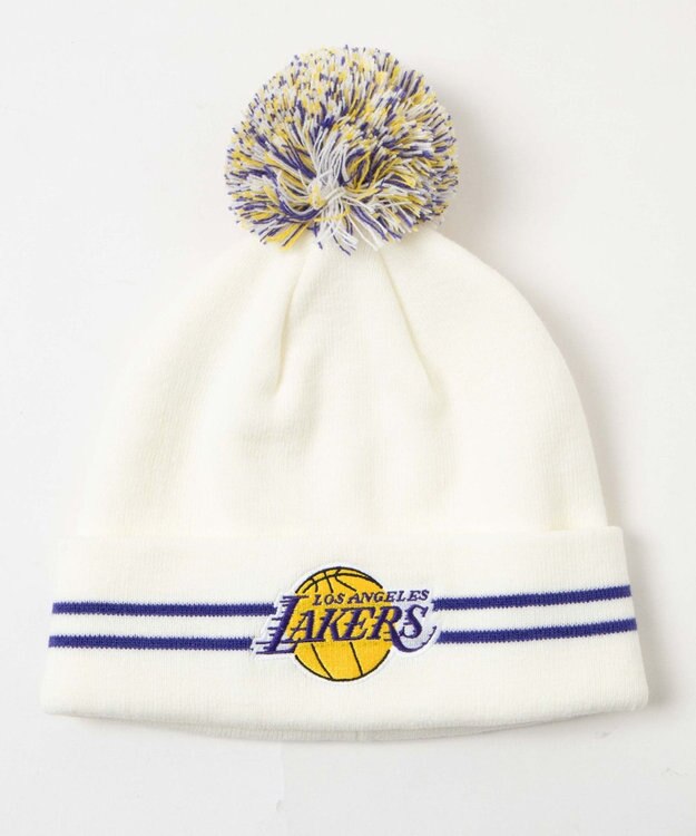 WEGO 【ユニセックス着用ITEM】別注NBA　ポンポンニットキャップ オフホワイト