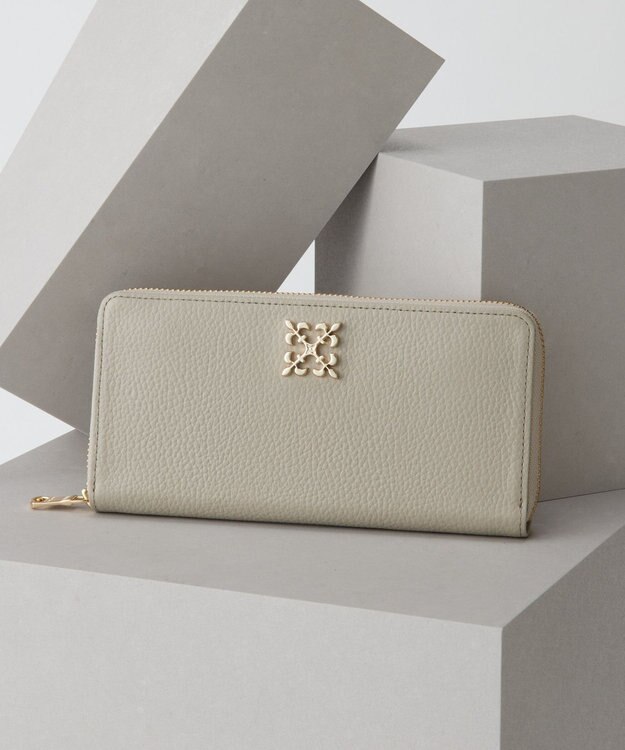 russet モノグラムプレートラウンドジップウォレット(SO-372) GrayBE/GR