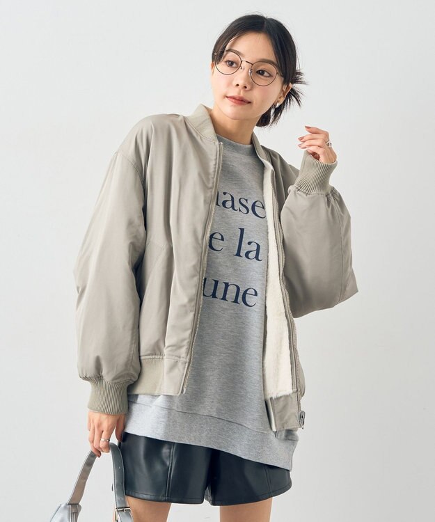 earth music&ecology リバーシブルMA-1 カーキ