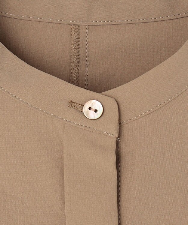 uncrave クールタッチカラータイプライター ペプラムブラウス キャメルベージュ