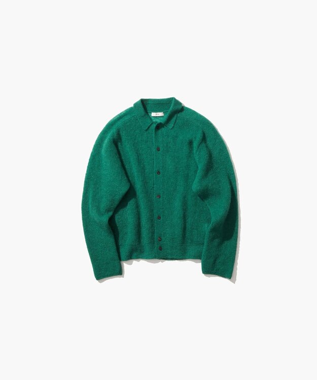 ATON SUPER KID MOHAIR | ポロカーディガン GREEN