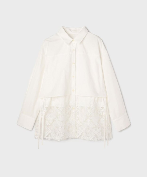 GRACE CONTINENTAL レースティアードシャツ ホワイト